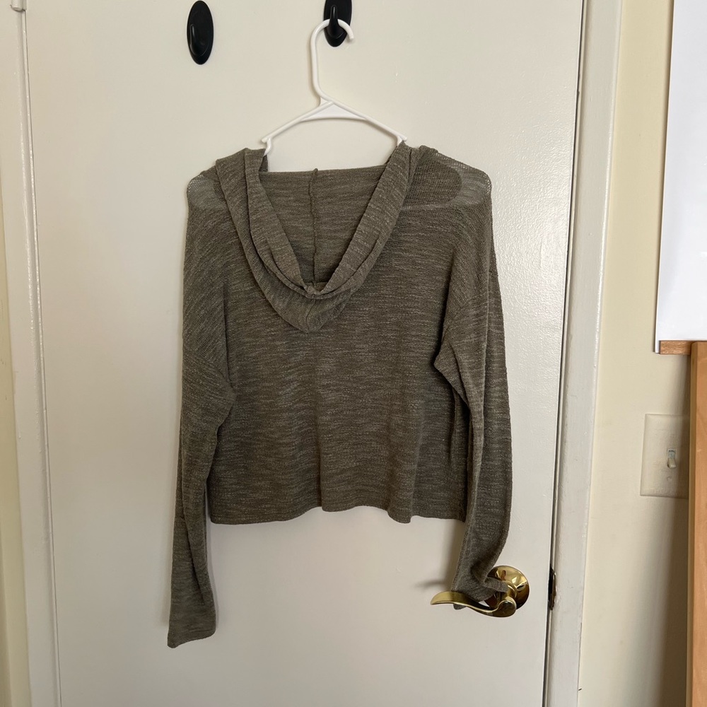 Semi sheer crop hoodie